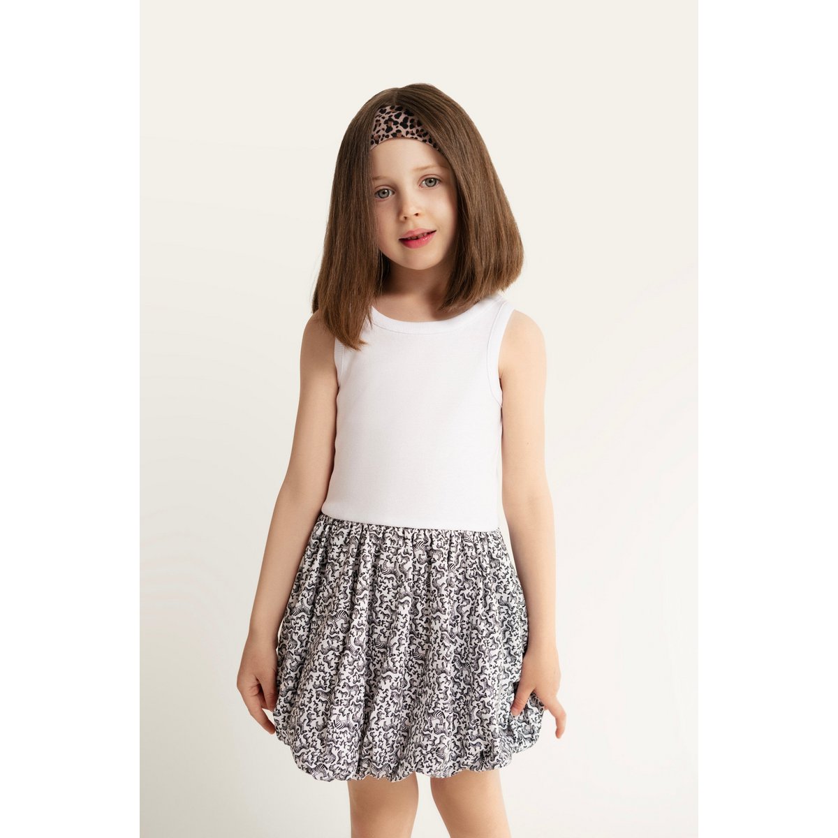 Balloon dress made of cotton with zebra rock