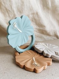 Hibiscus Teether, leo and lea, Teething Rattle, 4 different colors