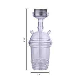 Shisha-Komplettset – ideal für Reisen, Strand, Festivals – Shisha mit Silikonschlauch, Zange, Wasserpfeife, komplettes modernes Acrylglas-Set