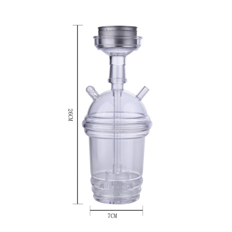 Shisha-Komplettset – ideal für Reisen, Strand, Festivals – Shisha mit Silikonschlauch, Zange, Wasserpfeife, komplettes modernes Acrylglas-Set