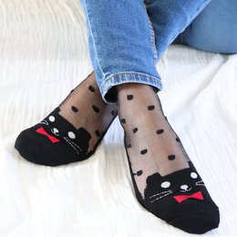 Calzini in voile resistenti - Be a Cat - Nero