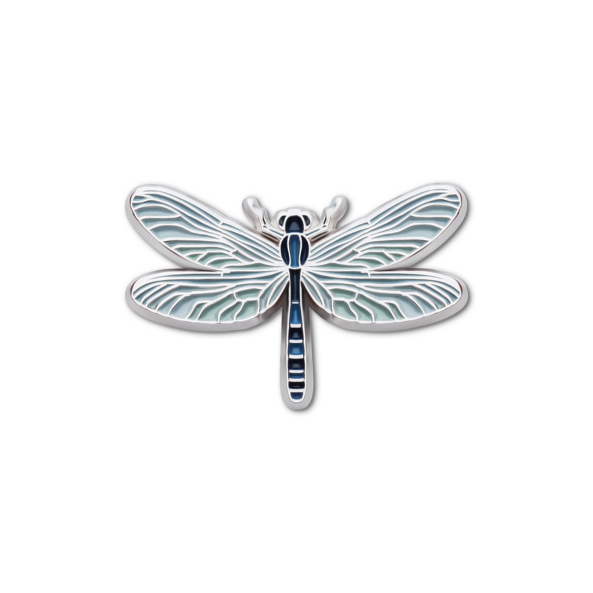 Spilla smaltata "Libellula - Argento"