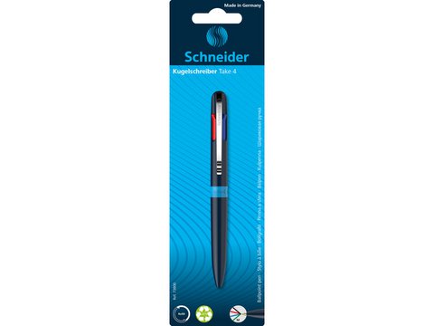 Ballpoint pen Schneider Take 4 1 piece on blister ass. to colour