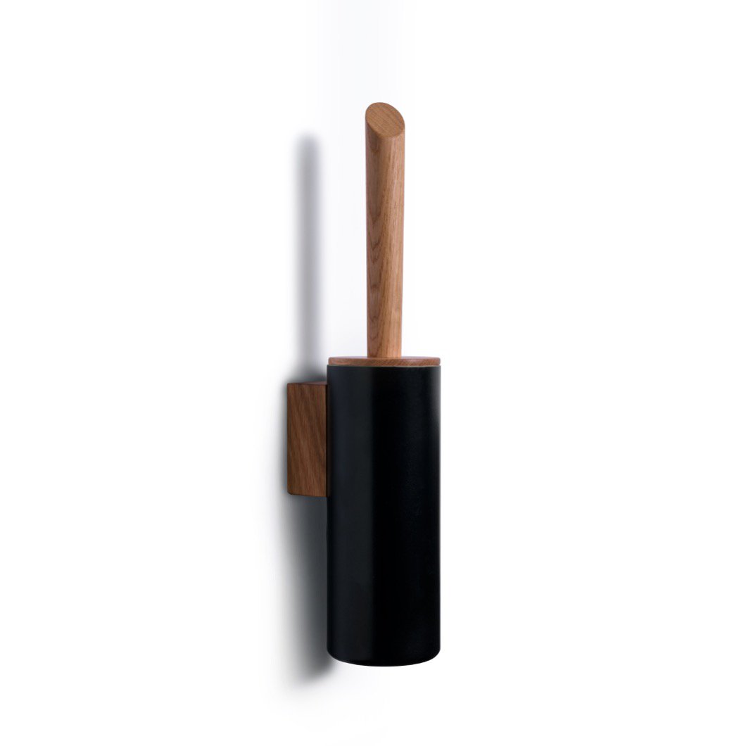 Toilet brush FIRELINE WALL MOUNT set (with lid) - black