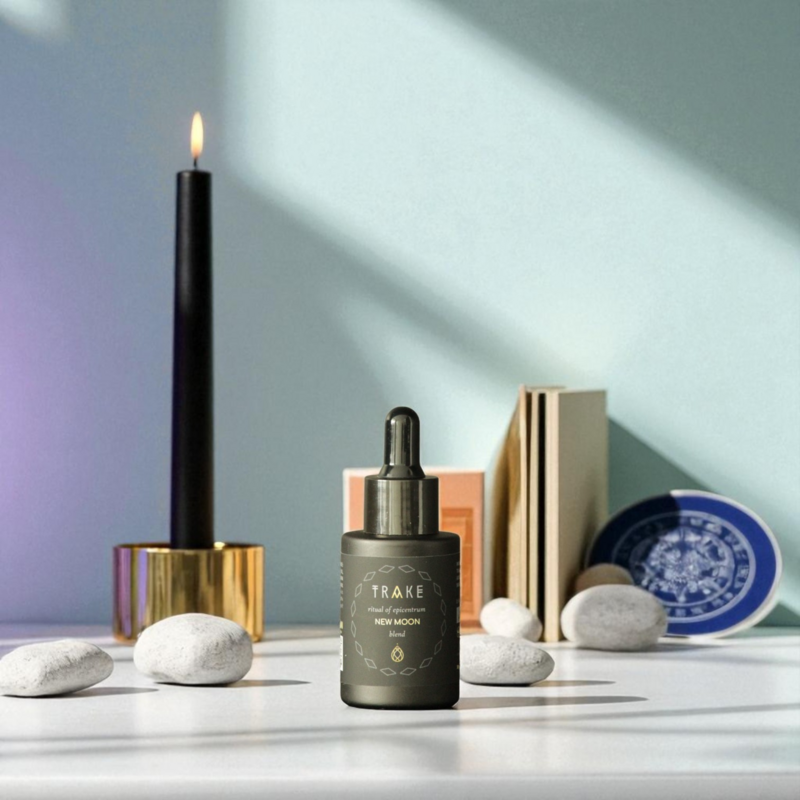 Miscela di olio essenziale di New Moon - Bergamot, Cedarwood, Lemon & Peppermint - Focus & Intevention, Clean Beauty, Vegan - 30 ml