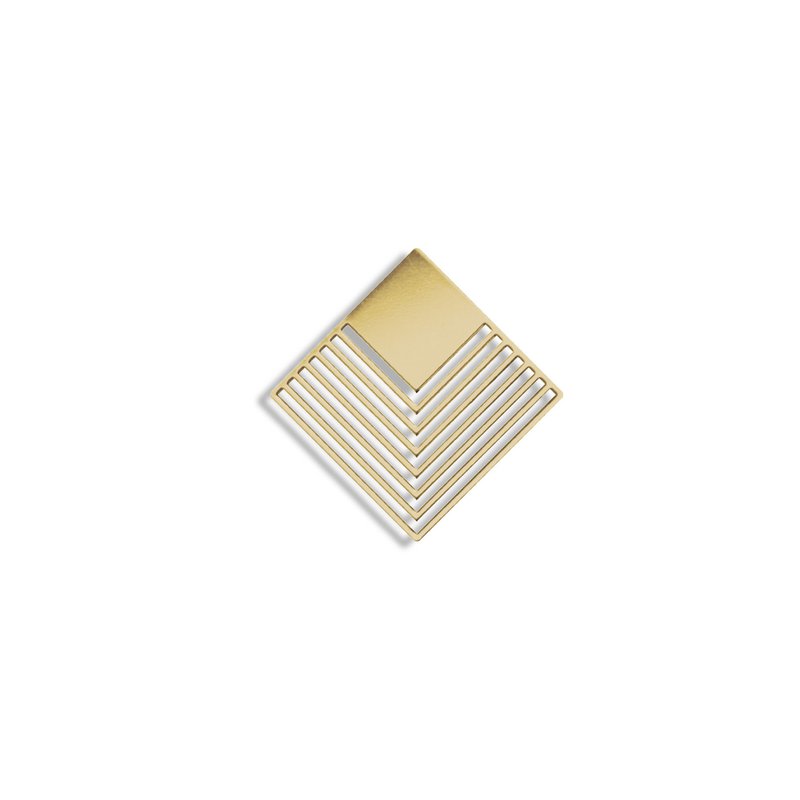magnetisk broche - grafisk - gylden rombe