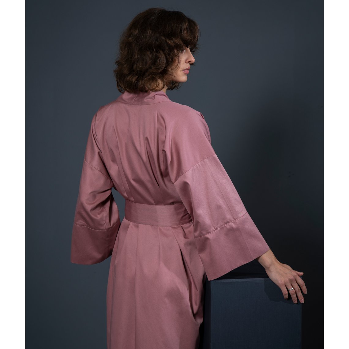 Bademantel Kimono aus massivem Ton