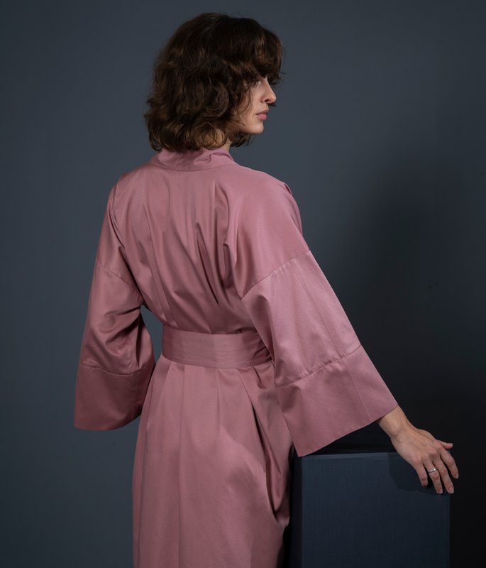 Bademantel Kimono aus massivem Ton