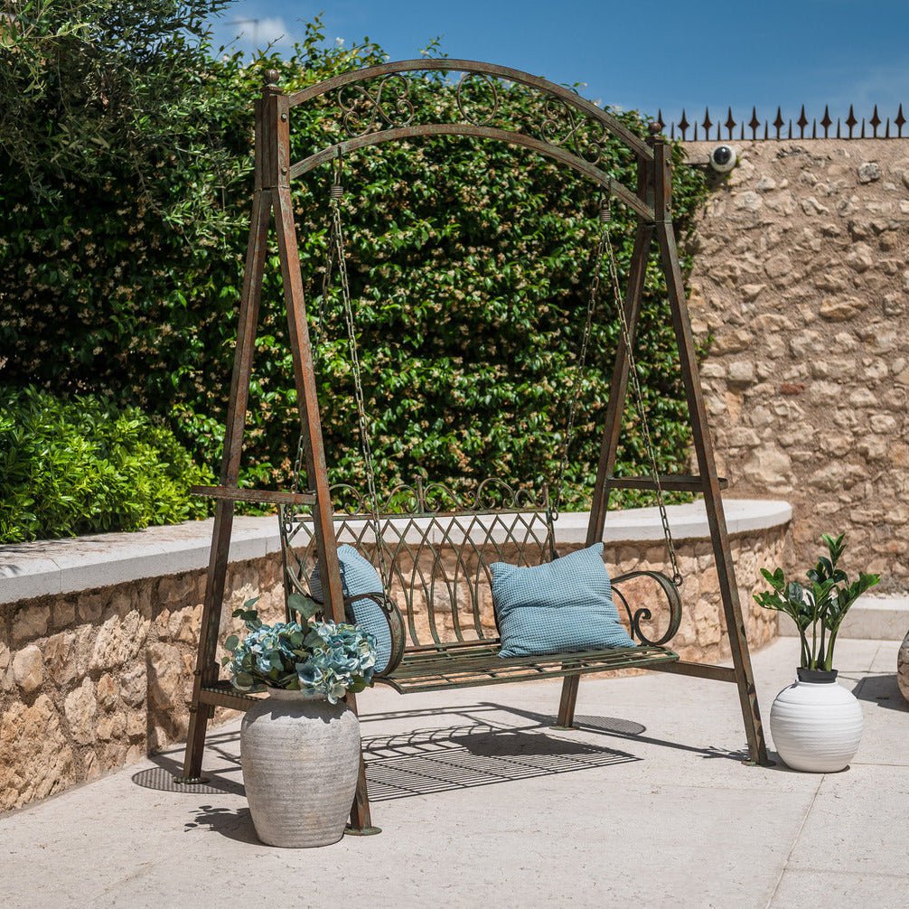 English green iron swing 140x92x170H