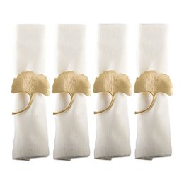 Conjunto de 4 rondas de toallas doradas de Ginkgos