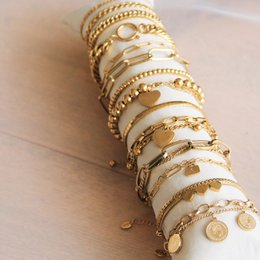 SA816 - Pulsera de cuentas de acero - plata