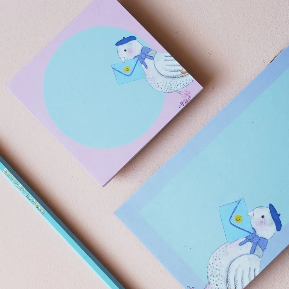 Notepad 10x20cm carrier pigeon