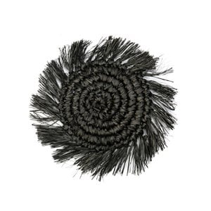 The Fringe Raffia Coaster - Black