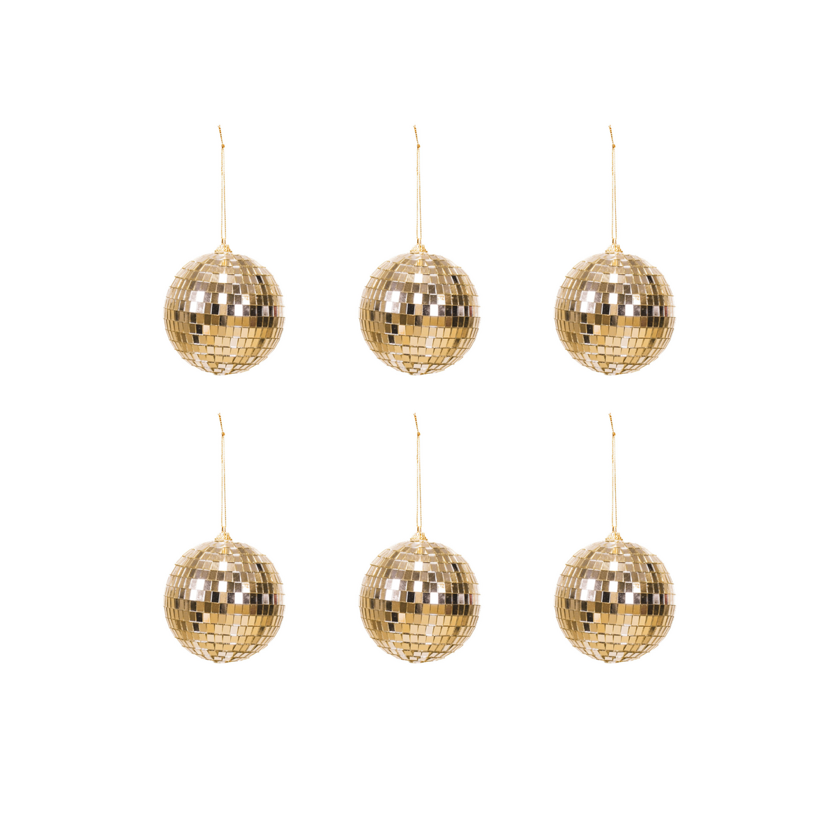 Christmas Decoration - Christmas Hanger - Discoball - Foam - Set of 6 - Gold - 6x6x6cm