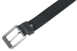 Leonardo Verrelli Echtleder Gürtel, Gesamtlänge 130 cm, schwarz - kürzbar