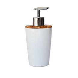 Soap dispenser with lid made of olive wood design