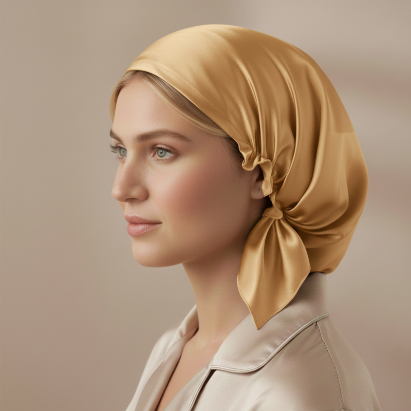 YOSMO Chiffon de sommeil 100 % soie de mûrier – Taille S – Bonnet de protection pour enfants et cheveux courts