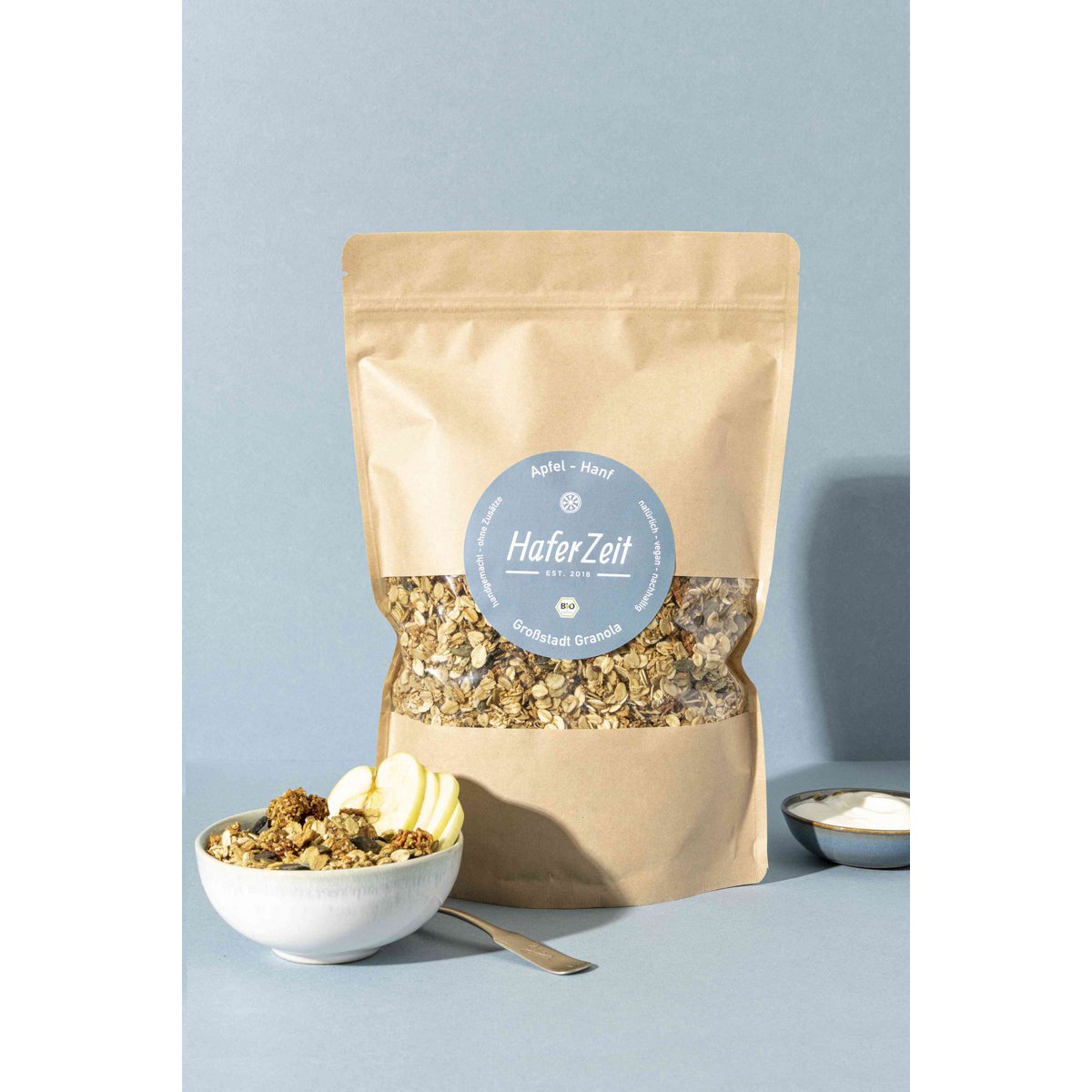 Økologisk æble-hamp granola