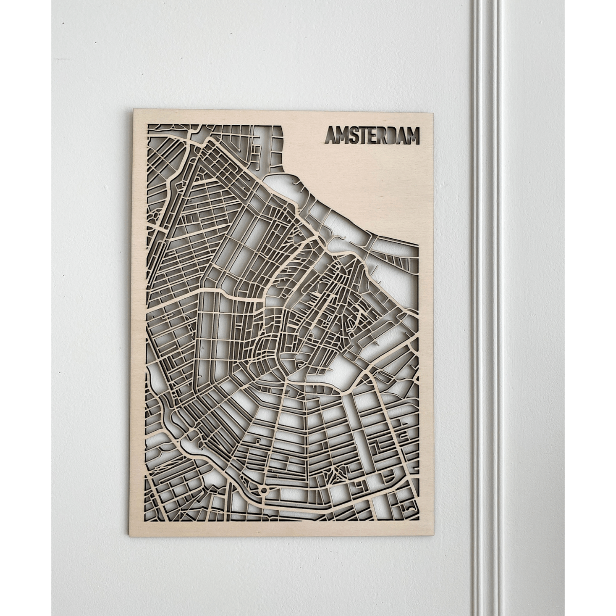 Mapa de la ciudad de madera de Ámsterdam
