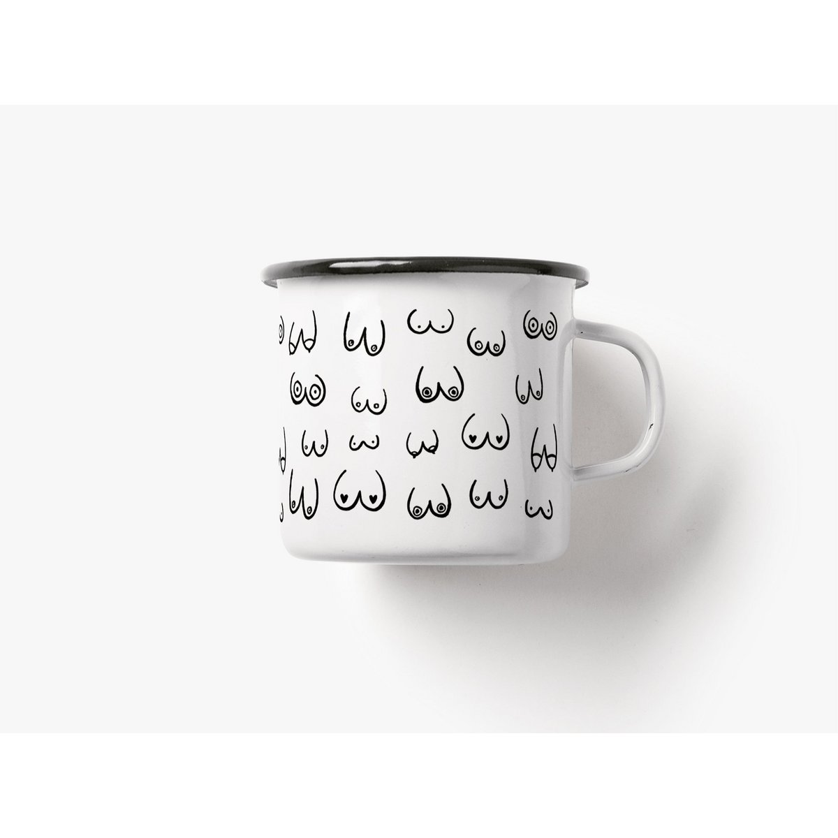 Tasse aus Emaille / Busenfreunde