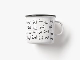 Tasse aus Emaille / Busenfreunde