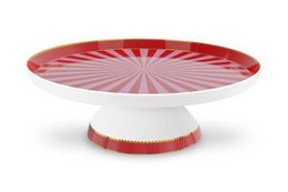 Mini Cake Tray o/f Love Birds Stripes Red-Pink 24cm