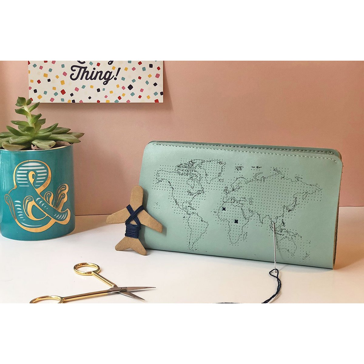 Stitch Travel Wallet - Mint