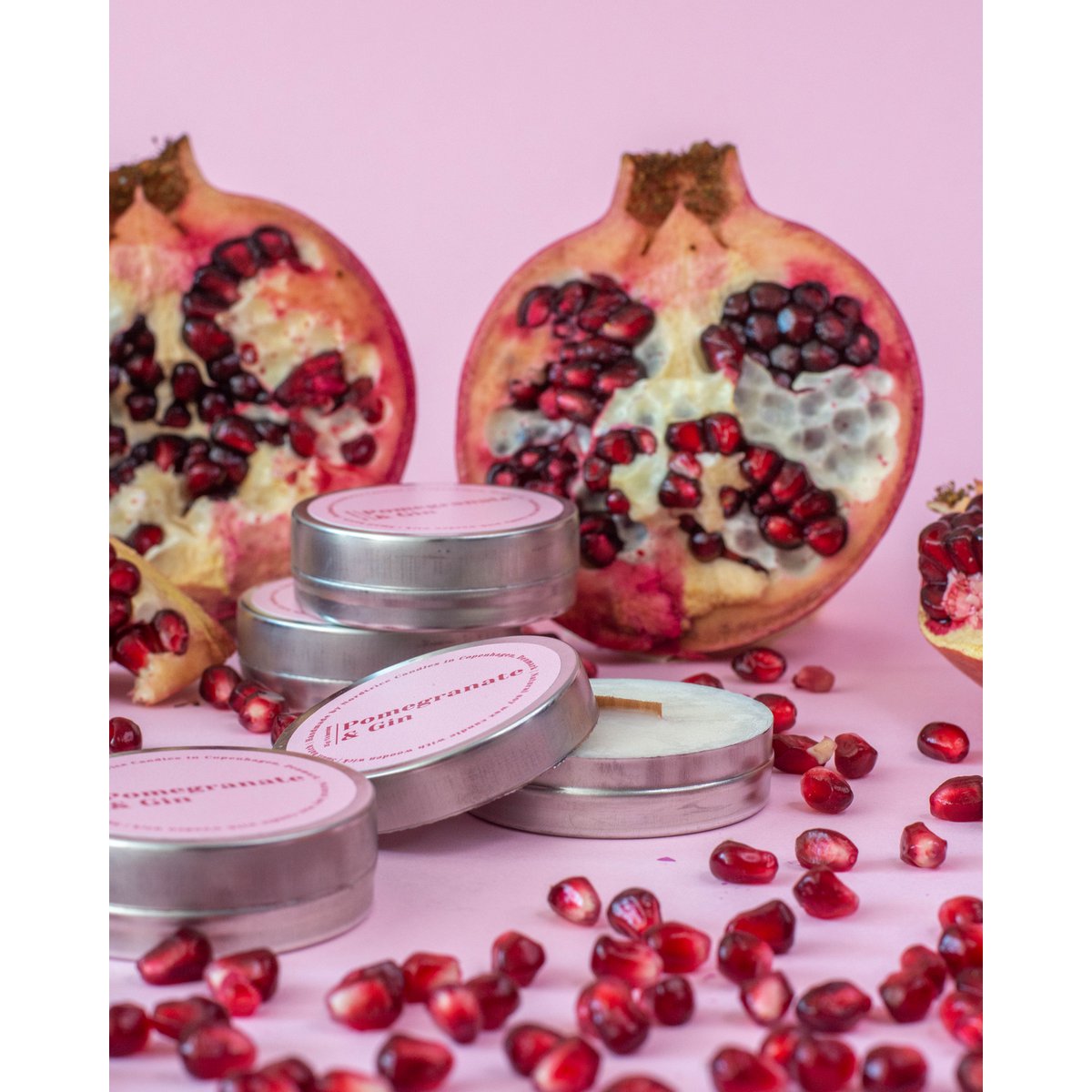 Mini scented soy candles, Pomegranate & Gin