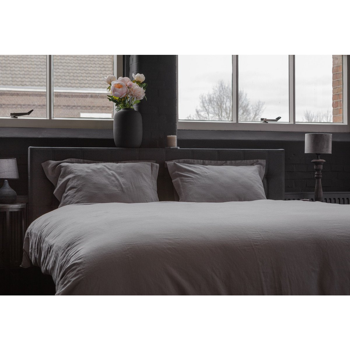 Linen Duvet Cover Set Cloudy Gray