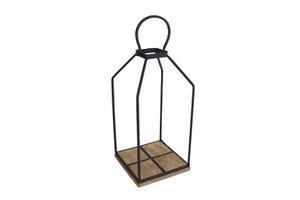 Etagere Mike L natur-schwarz Holz-Metall 15x15x40cm