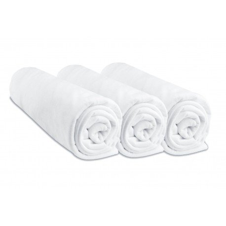 Set of 3 100% Cotton Jersey Fitted Sheets - 60x120cm