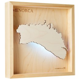 MENORCA - MAPA DE LUZ DE ISLA DE MADERA (LED) 3D