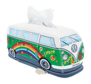 Volkswagen VW T1 Bus Neoprene Tissue Holder - Peace/Green