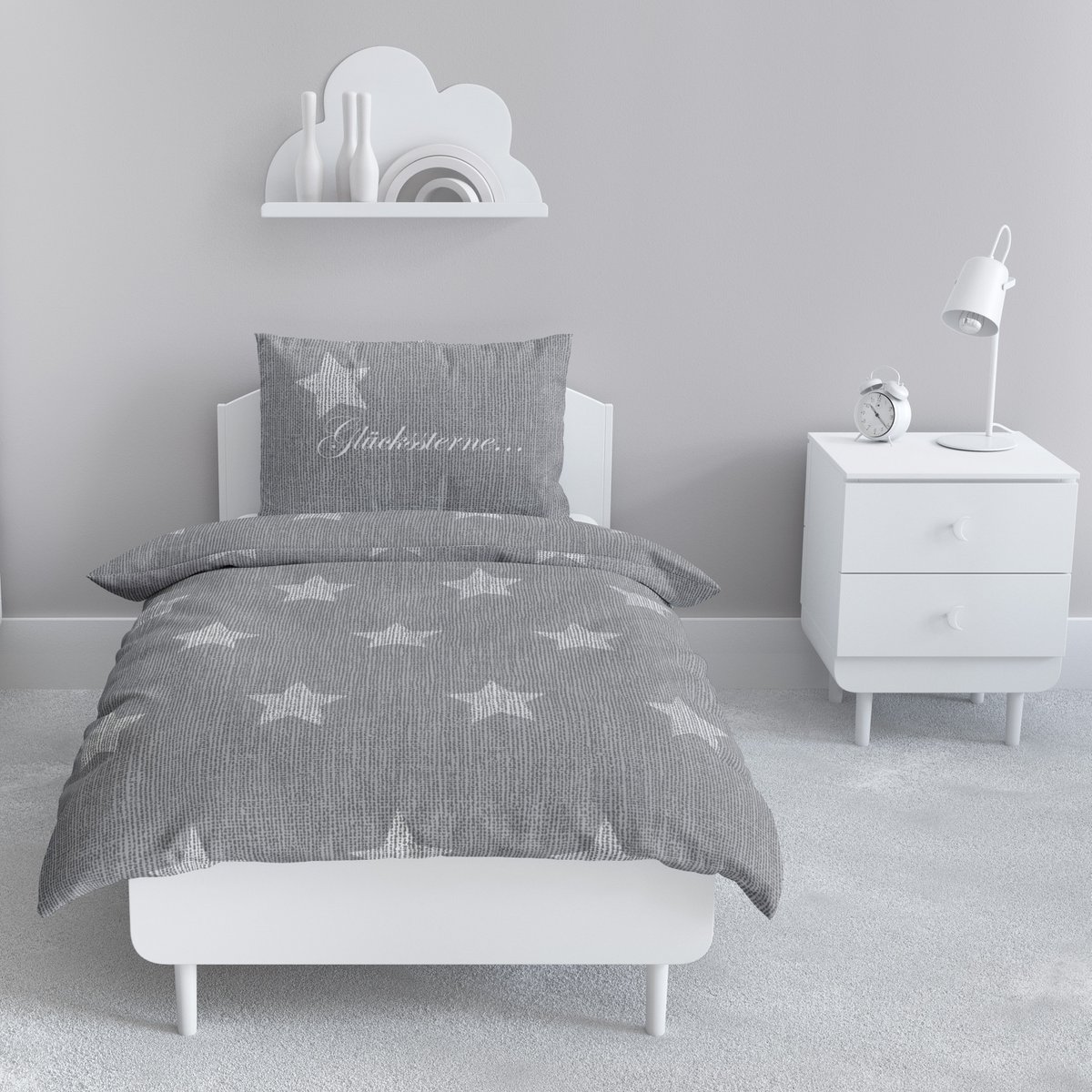 Beaver bed linen set 135x200cm saying in gray white