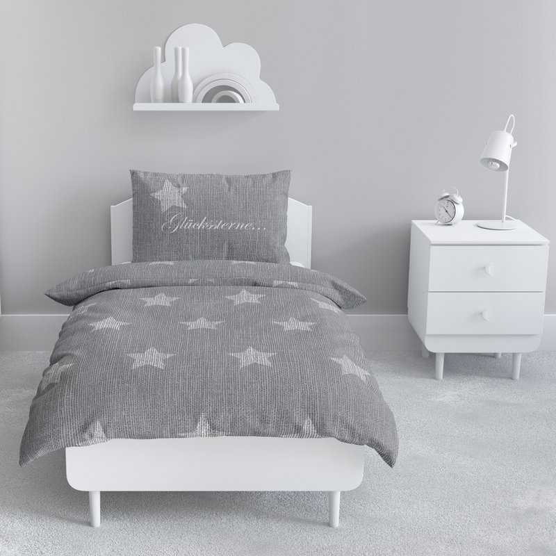 Beaver bed linen set 135x200cm saying in gray white