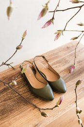 Lederballerinas - Oriana - Olivgrün 35-42