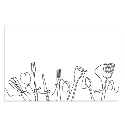 Blikken bord - Bestek 20x30cm