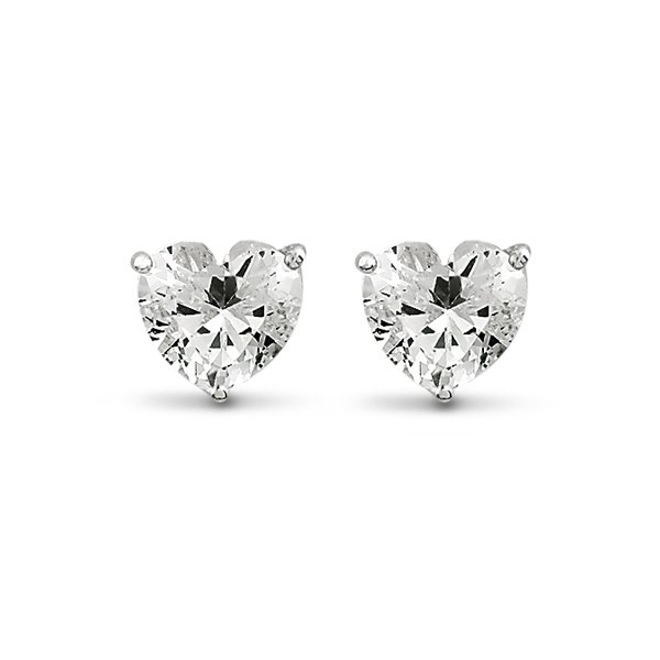 New Bling 9NB-0010 Silberohrstecker - Zirkonia Herz 6 mm - silberfarben