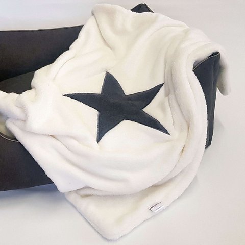 Hundedecke Welpendecke Plaid Pooch creme Stern anthrazit