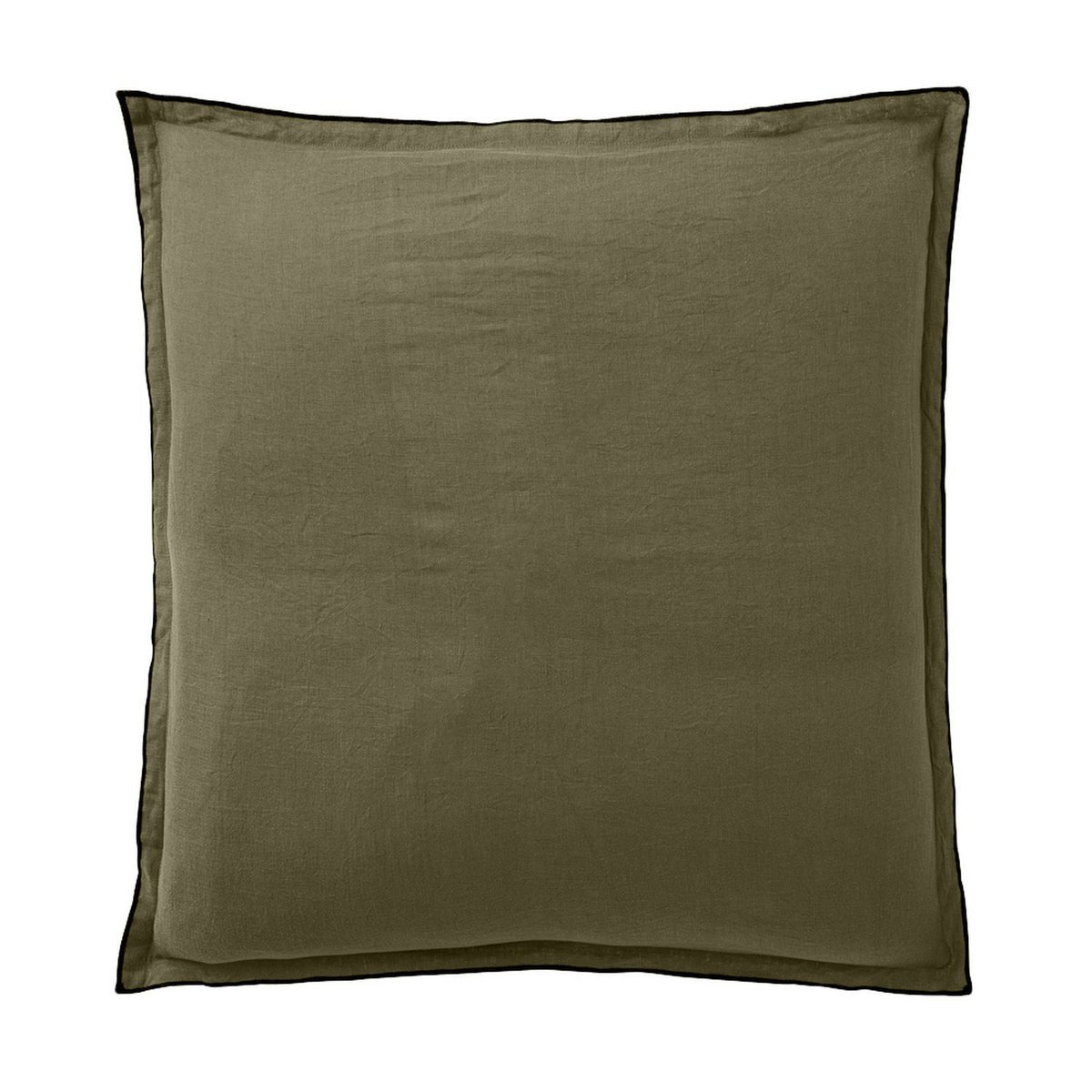 TAIE D'OREILLER 65X65CM 100% LIN LAVÉ OLIVE