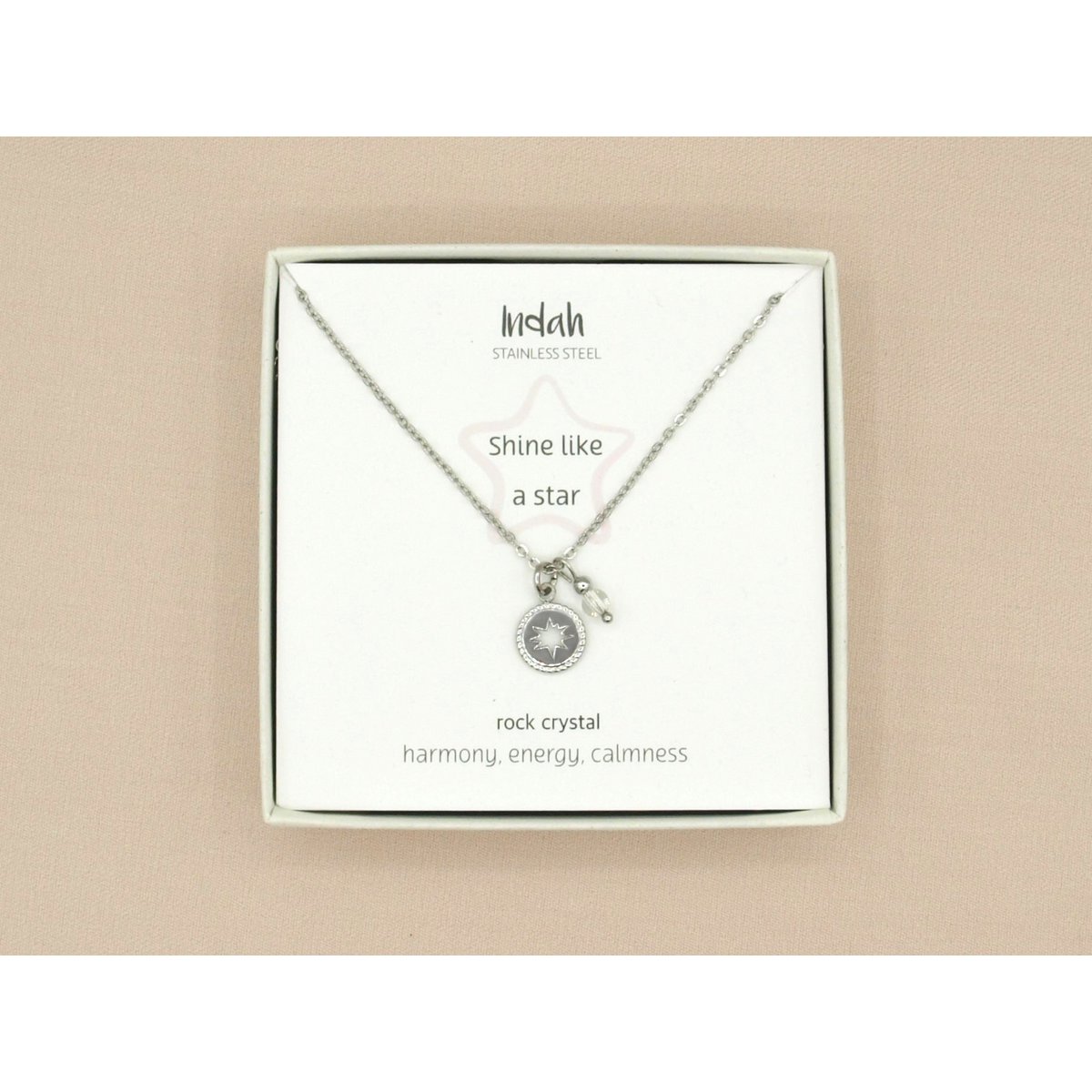 Ketting rock, ster berg kristal, zilver of goud stainless steel