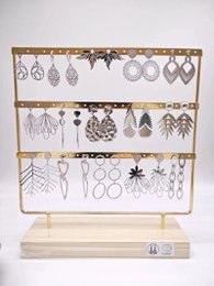 Lot de 15 boucles d'oreilles en acier inoxydable avec présentoir