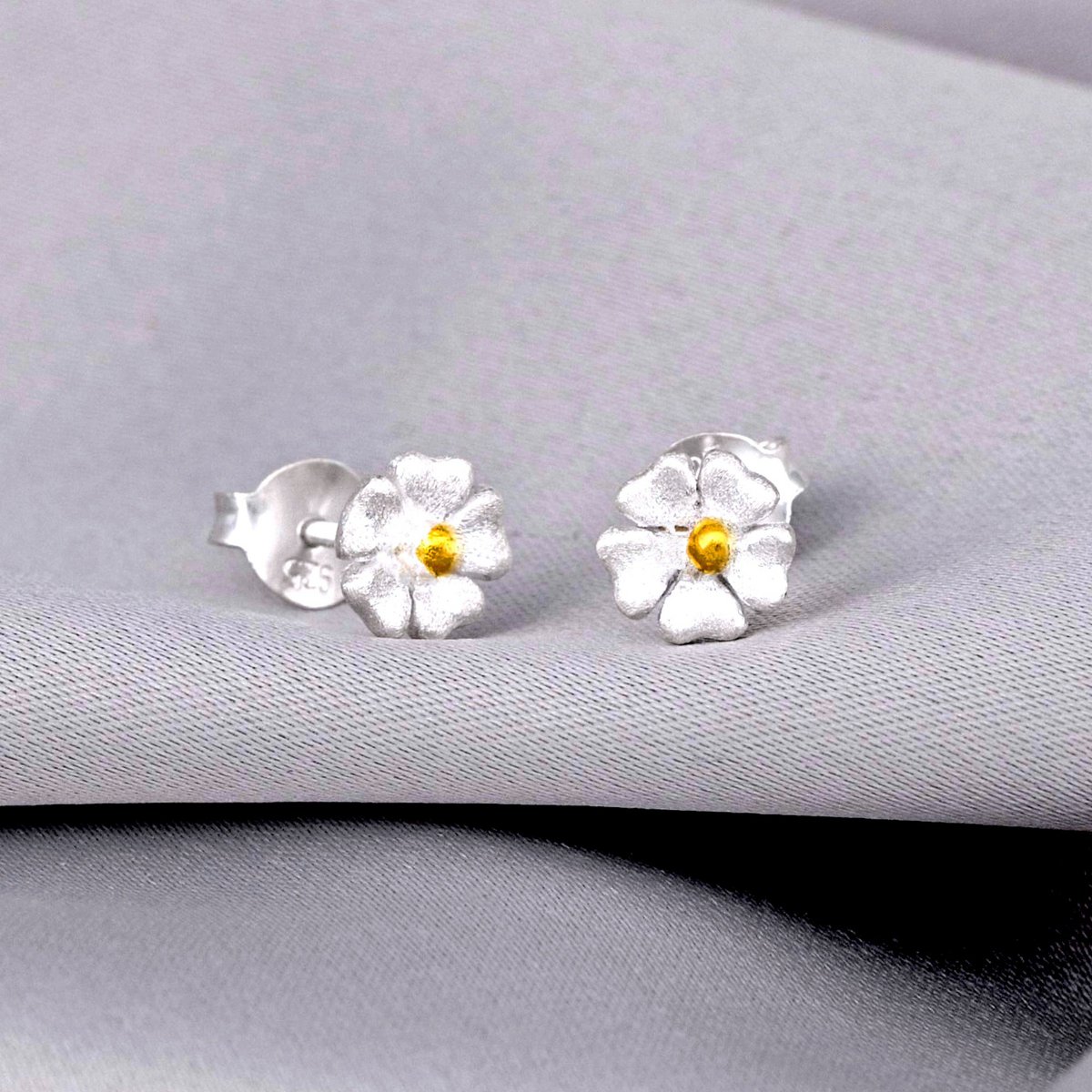 Buttercup Mini Stud Earrings - 925 Sterling Silver - OHR925-44
