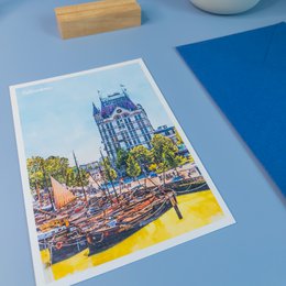 Rotterdam Center, Netherlands  - A6 Postcard with Envelope
