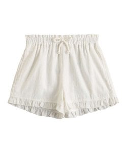 Weiße Mädchen-Shorts mit elastischem Bund, Ärmelshirt und Bloomer-Shorts im Set F166-21208151
