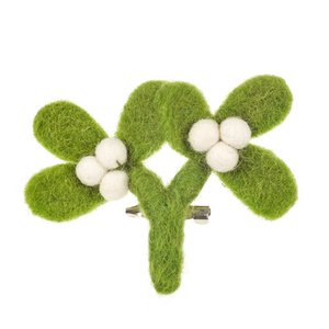Handgemachte Filz Fair Trade Mistel Brosche Weihnachtsaccessoire