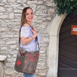 Sunsa Damen Umhängetasche. Hobo Tasche aus Canvas/Leinwand. Groß Vintage Stil Crossbody Bag. Jede Vegane Schultertasche ist Unikat.