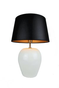 Tischlampe Keramik creme weiß 35 cm