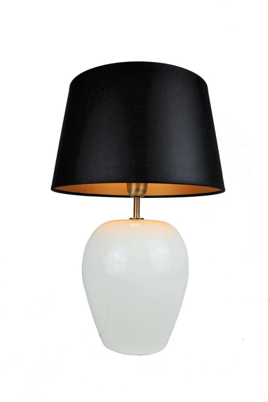 Lampada da tavolo in ceramica bianco crema 35 cm