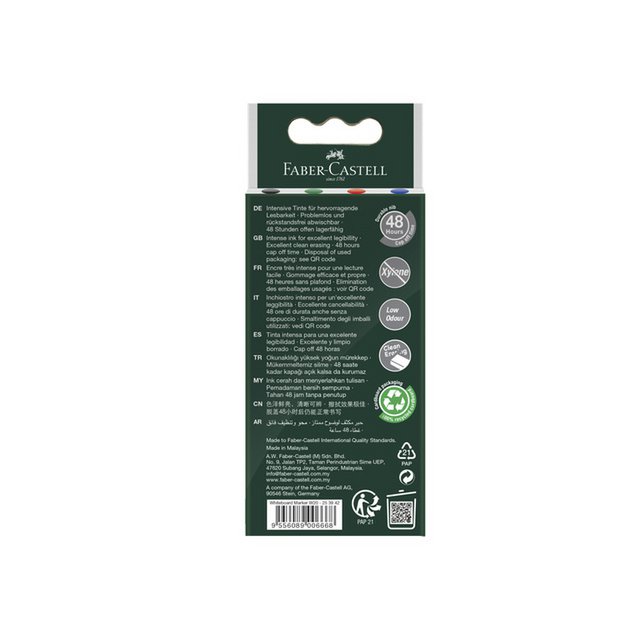 Rotuladores para pizarra FC set 4 piezas negro, verde, rojo, azul